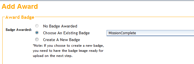 Badge Awards Choose Badge